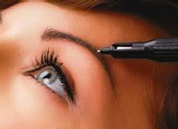 Permanent make-up being applied to eyebrows