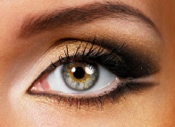 Eye with defined eyeliner